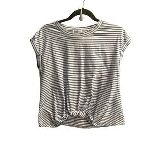 Evereve Blue and White Striped Cotton Top Size Medium